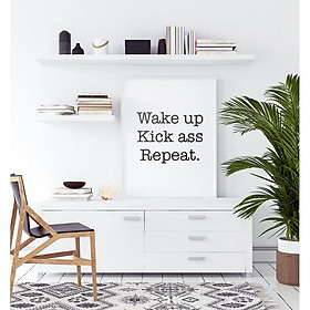 Mua Tranh in cao cấp | Typograpy-Wake Up Kick Ass Repeat 172   tranh canvas giá rẻ
