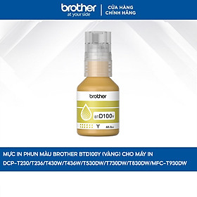 Mua  HÀNG CHÍNH HÃNG  Mực in phun màu Brother BTD100Y (vàng) cho DCP-T230/T236/T430W/T436W/T530DW/T730DW/T830DW/MFC-T930DW