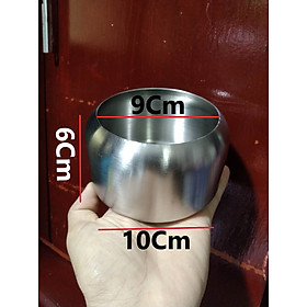 1 CÓNG ĂN INOX CAO CẤP 304 (MÃ CA1) CÓ VIỀN BO TRON DÙNG ĐỰNG THỨC ĂN, NƯỚC UỐNG CHO CHIM, VẸT