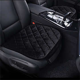 Huashi car seat cushion winter plush cushion padded non-slip base pad without backrest free bundled car with household seat cushion seat cover with mobile phone owner driving a set of black
