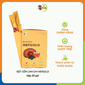 Bột Cốm Linh Chi HBTGOLD - Hộp 30 gói - Giúp giảm stress, ngủ ngon, nâng cao sức đề kháng, giúp giảm Cholesterol máu...