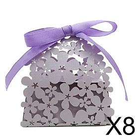 8x20pcs Favor Gift Ribbon Hollow Sweet Candy Boxes Wedding Baby Shower Party