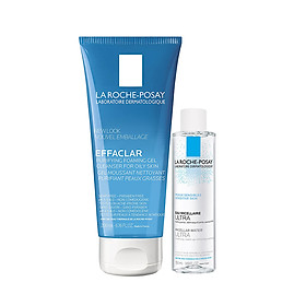 Bộ Gel rửa mặt làm sạch & giảm nhờn La Roche-Posay 200ml & nước tẩy trang 50ml 