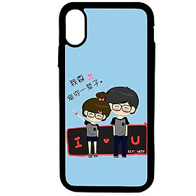 Ốp lưng dành cho điện thoại Iphone X Anime Couple LOVE