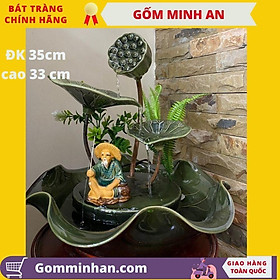 Bát Hoa Thác nước phong thủy Sen đồng gốm sứ Bát Tràng- gốm Minh An