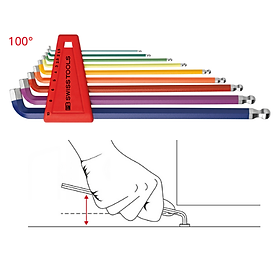 Mua Bộ Lục Giác Rainbow 100° Đầu Bi 9 Chi Tiết PB Swiss Tools PB 2212.LH-10 RB Sản Xuất Tại Thụy Sỹ