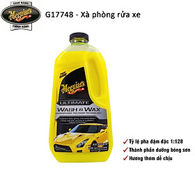 Meguiar's Xà phòng rửa xe có chất tạo bóng dòng cao cấp Ultimate - Wash & Wax, G17748, 1,4L