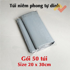 Túi Gói Hàng Niêm Phong Tự Dính Size 20 x 30 cm Màu Xám Bóng Cao Cấp