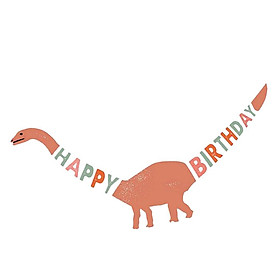 Cute Dinosaur Happy Birthday Banner Kid Birthday Party Hanging Decoration