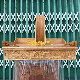 Bàn thờ treo tường gỗ xoan vàng ngang 60cm Vàng - Kèm cặp eke gỗ