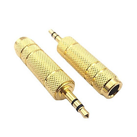 Đầu Jack Chuyển Đổi Âm Thanh Từ Cổng Âm 6.5mm Sang Cổng Dương 3.5Mm