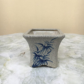 Mua Chậu bonsai Vuông mini men Rạn gốm Bát tràng 1 size BM-84