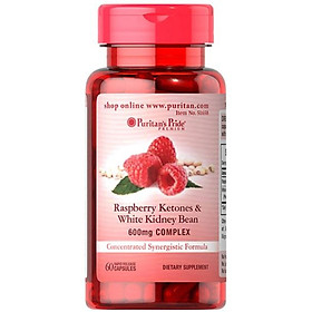 Hỗ trợ giảm cân Mỹ an toàn hiệu quả Raspberry Ketones and White Kidney Bean 600mg complex Puritan's Pride  - QuaTangMe Extaste