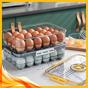 Hộp trứng Fresh&Dial thêm dày 24 ngăn, nắp kín ️