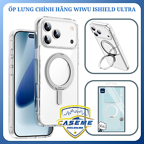 Ốp Lưng Wi wu IShield Ultra MCC-201 Cho iPhone 17, iPhone Air, iPhone 17 Pro, iPhone 17 Pro Max – Trong Suốt, Chống Sốc, Nam Châm, Giá Đỡ 360°  - Hàng Chính Hãng - iPhone 17 Pro