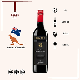 Rượu Vang Đỏ Dominic BLACK LABEL Shiraz 750ml 14.5% Acl