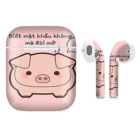 Miếng dán skin cho AirPods in hình biết mật khẩu không mà mở - fun003 (AirPods ,1 2, Pro, TWS, i12)