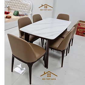 Mua Bộ Bàn Ăn Mặt Đá Ceramic Nhập Khẩu 6 Ghế Doxa BAK – 10