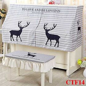 Mua Khăn phủ đàn PIANO CÁT TƯỜNG  CTF14  in hình họa tiết chú nai xinh xắn  giúp trang trí và bảo vệ đàn khỏi bụi bẩn tối đa x bộ gồm khăn phủ toàn đàn và khăn phủ nóc đàn