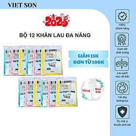 Bộ 12 Khăn Lau Bếp VIETSON Đánh Bay Mọi Vết Bẩn