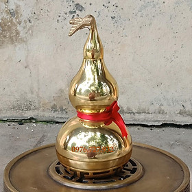 Mua Hồ Lô trơn vàng cao 18.5cm  Hồ Lô phong thủy  Hồ lô Bát Quái bằng đồng  bán hồ lô