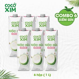 COMBO 6 Hộp Nước dừa đóng hộp Cocoxim Sen dung tích 1000ml/Hộp