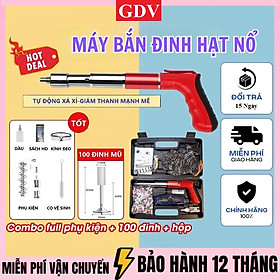 Máy Bắn Đinh Hạt Nổ GDV Kapusi Bắn Đinh Bê Tông Tay Cầm Đỏ - TẶNG KÈM 100 ĐINH, Đóng Đinh Dễ Dàng, Bộ Giảm Thanh Đôi - Hàng Chính Hãng