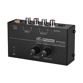Ultra-compact Phono Preamp Preamplifier with Level & Volume Controls RCA Input & Output 1/4 Inch TRS Output Interfaces