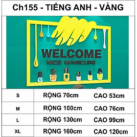 Tranh mica dán tường - Welcome trang trí cửa hàng nail, làm móng, tiệm làm đẹp