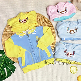 (5-13kg) ÁO KHOÁC MÀU CÓ NÓN HÌNH HEO CON CHO BÉ - MIATOP