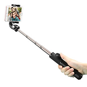Gậy chụp hình tự sướng selfie không dây Bluetooth 4.2 Vivan | Cán xoay 360 độ và tay nắm đế 3 chân tripod màu Đen | Hỗ trợ nút remote điều khiển từ xa - Hàng Chính Hãng