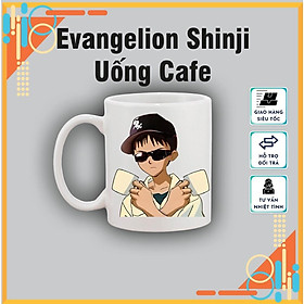 Cốc Sứ In Hình Evangelion Shinji Uống Cà Phê