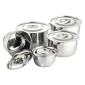 Mua Bộ 5 Nồi Inox Đa Năng Có Nắp Đậy 5 Size Tiện Lợi