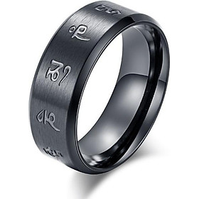 Nhẫn Nam Khắc Thần Chú Om Mani Padme Hum Titan Không Rỉ TT 1805