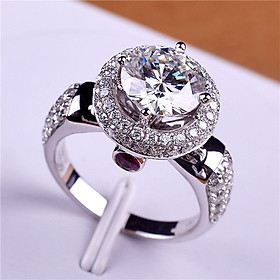 Nhẫn 2 Carat mạ vàng trắng 14K QYP0032