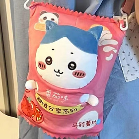 Chiikawa snack bag gấu bông COSPLAY gói Bimbim hài hước vô tri khoai tây chiên túi Usagi búp bê - Pink x Hachiware
