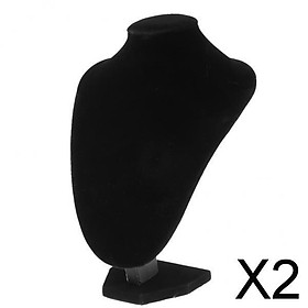 2xVelvet Necklace Pendant Display Bust Mannequin Stand Holder Rack 21*16 cm