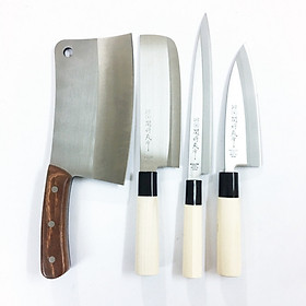 Combo 4 Dao bếp Nhật Bản cao cấp có chặt xương, dao làm cá, dao thái, cắt thực phẩm Dao-SK345