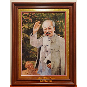 Mua Tranh thêu tay chữ thập – Bác Hồ vẫy tay chào