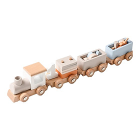 Wooden Train Toys Educational Wooden Railway for Birthday Gift party