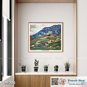 Tranh canvas - Les Alpilles Mountain Landscape near Saint-Remy (1889) - Vincent van Gogh - DH006