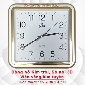 Mua Đồng hồ Treo tường EASTAR KIM TRÔI – Viền VÀNG ÁNH KIM - Số In Nổi 3D - Tặng Pin Maxell