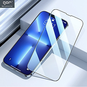 Miếng Dán Kính Cường Lực Full Viền Đen GOR cho iPhone 14 / 14 Plus / 14 Pro / 14 ProMax - Hàng Chính Hãng