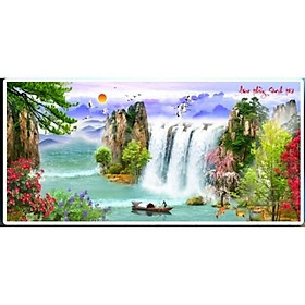 Tranh đính đá Lưu thủy sinh tài - LV208
