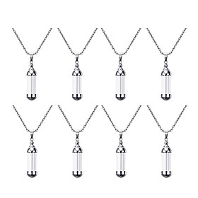 8x Openable Screw   Bottle Urn Ash Pendant Necklace for Ashes Hair Casket