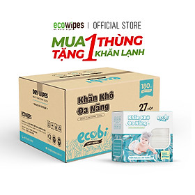 Mua Khăn khô đa năng Ecobi hộp 180 tờ dùng thay khăn sữa an toàn cho trẻ sơ sinh