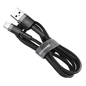 Dây cáp sạc nhanh 2.4A Lightning dài 200cm hiệu Baseus Cafule cho iPhone / iPad hỗ trợ truyền data tốc độ cao (2.4A, truyền dữ liệu 480 Mbps, công nghệ SR) - Hàng nhập khẩu