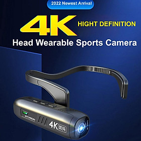 Thể thao ngoài trời thông minh Đầu 4K Máy ảnh có thể đeo WiFi Máy quay hành động mini kỹ thuật số Gimbal chuyên nghiệp Chống rung Camera quan sát An ninh Cam Màu: Đen