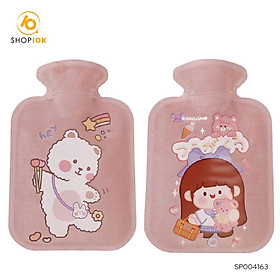 Túi chườm nóng nhung mềm giảm đau bụng kinh, túi chườm giữ ấm, hạ sốt 350ml SHOP10K- SP004163