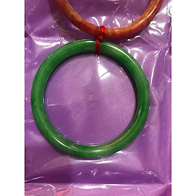 1 CHIẾC VÒNG ĐÁ CẨM THẠCH TRÒN MỎNG 48MM MÀU XANH LÁ TƯƠI SIZE VÒNG 48MM X BẢN MỎNG 6MM NỮ MỘC HỎA MẠNG 35KG-48KG